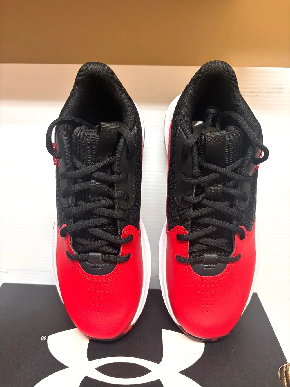 New Under Armour youth Red & Black Athletic Shoes